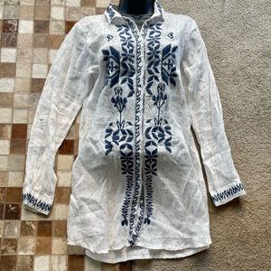 Johnny Was Embroidered Tunic Shirt